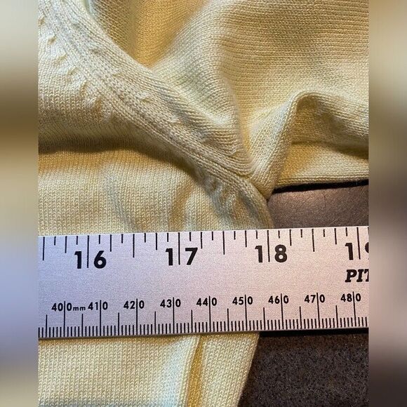 Worthington Sweater Women’s Small Yellow Cardigan Sequins Crystal Buttons - Picture 3 of 5